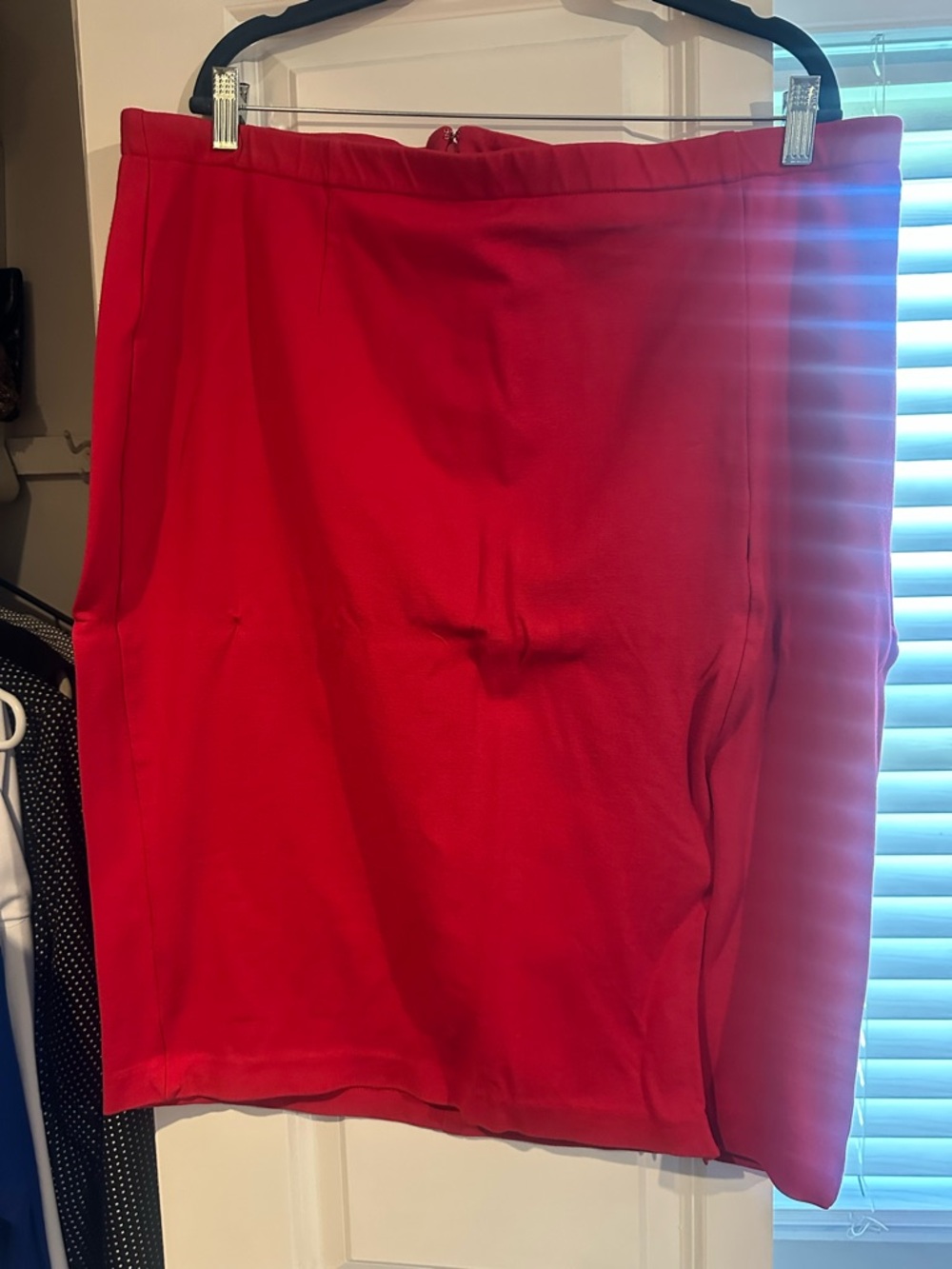 Red Pencil Skirt - Classic Solid